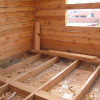 Floor insulation by logs: materials for thermal insulation + insulation schemes
