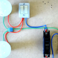 Wiring diagram for a two-gang switch for two bulbs: wiring features