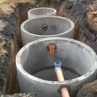 خزان الصرف الصحي مصنوع من حلقات خرسانية: الجهاز ، المخططات + عملية التثبيت خطوة بخطوة