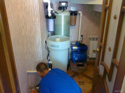 Installation of a water softener