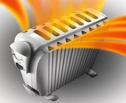 The principle of operation of the oil heater