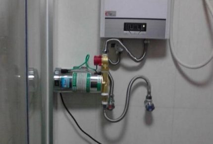 The use of pumps to increase water pressure
