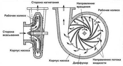 The principle of operation of a centrifugal pump