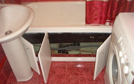מיקום הצינורות מתחת לאמבטיה