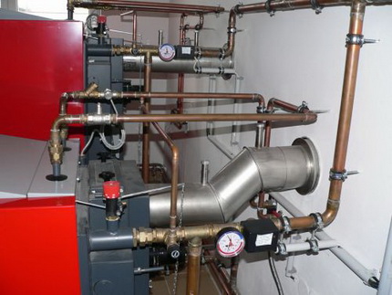 Installation of a floor gas boiler