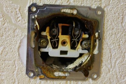 Socket with significant damage