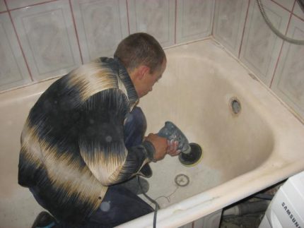 Preparing the bath for repair