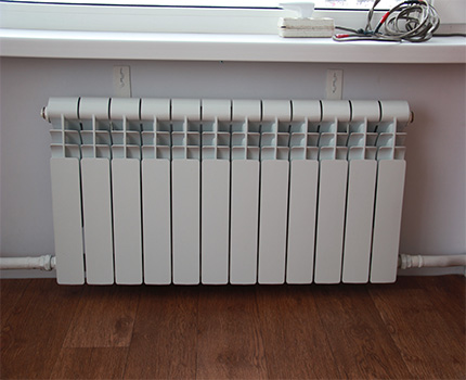 Connection of a heating radiator with a single pipe scheme