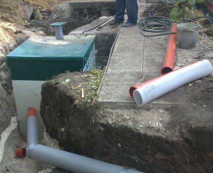 Installation of a septic tank