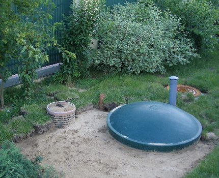 Correctly installed septic tank
