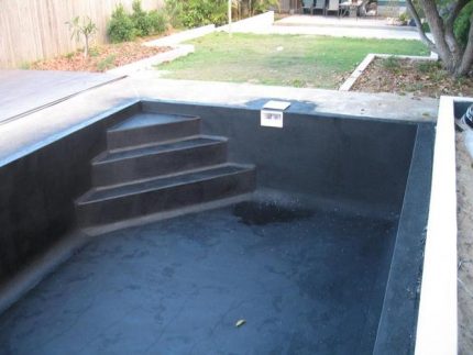 Waterproofing of the pool with coating compounds