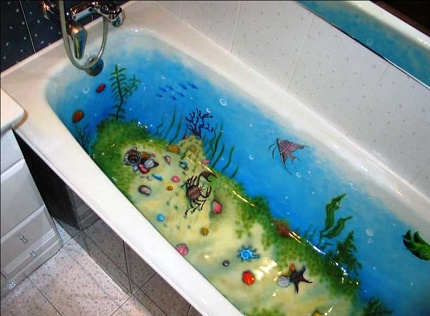Exclusive cast iron bathtub painting