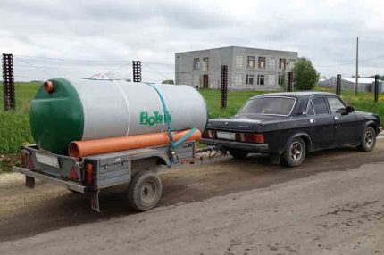 Transportation of septic tank Flotenk