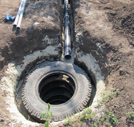 How to build a septic tank with a filter well from tires