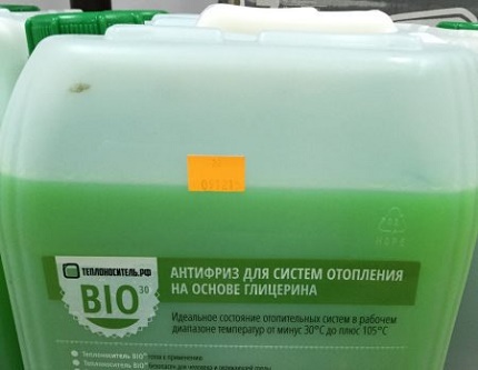 Non-freezing coolant for heating systems with the best parameters
