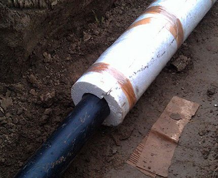 Pipes are laid with a slope