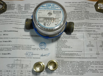 Pass för installation av en vattenmätare enligt reglerna