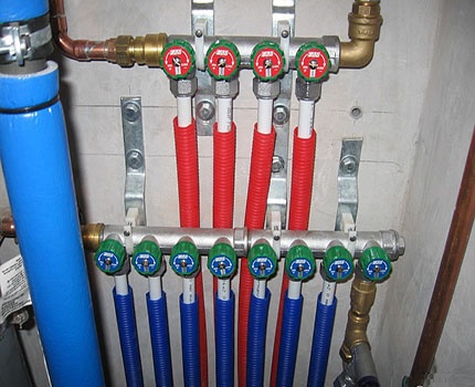 A collector for distributing heating in a private house
