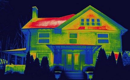 House through a thermal imager
