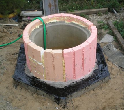 Aquecimento de um poço a partir de anéis de concreto