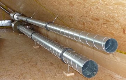Galvanized pipes for ventilation