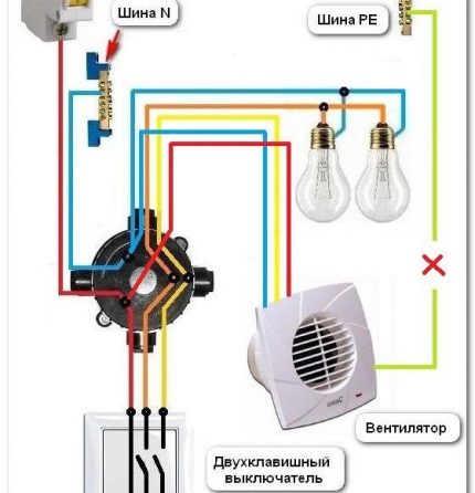 Schéma připojení ventilátoru s časovačem