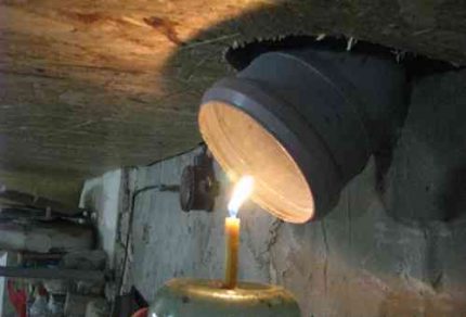 Drying the cellar with a candle