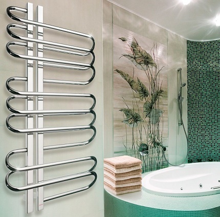 Place of installation of water heated towel rails