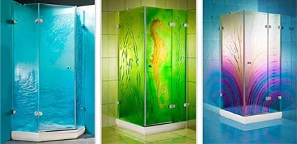 Stained glass shower cubicle