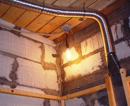 Ventilation system in the sauna