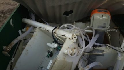 Damaged septic tank compressor