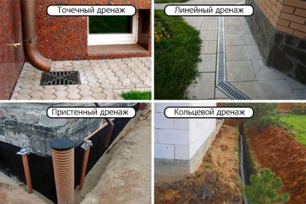 Types of site drainage