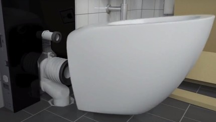 Attaching a floor toilet to the installation