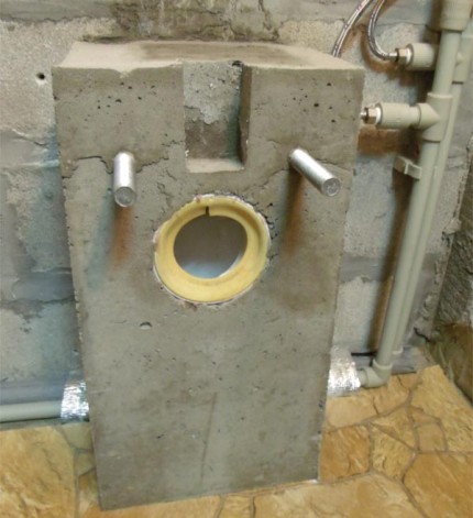 Kanalizācijas un atbalsta stieņu betona ieliešana