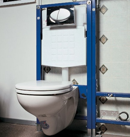 Installation of a wall mounted toilet