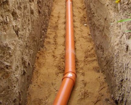 laying a pipe on a sand cushion