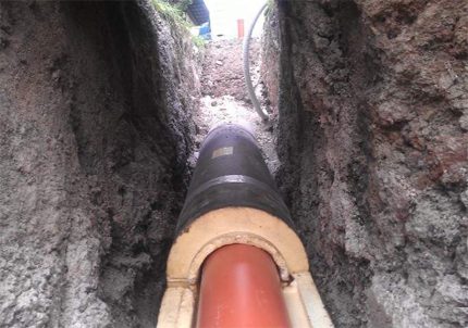 Warming of sewer pipelines