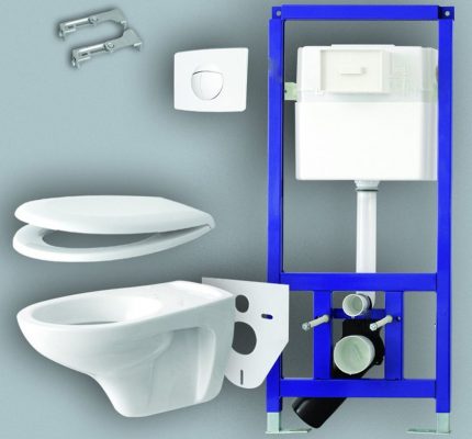 Askıdaki sıhhi ekipmanların kusursuz çalışması, güvenilirliği ve güvenliği, tuvalet için doğru seçilmiş ve kurulmuş bir kuruluma bağlıdır