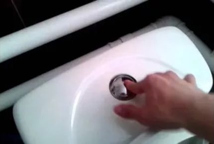 Double toilet bowl button