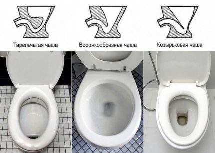 Toilet bowl shapes