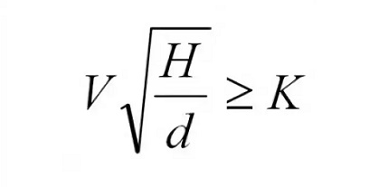 Formula for calculating sewage slope