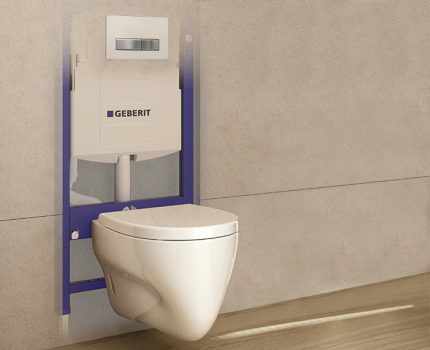 Wall mounted toilet example