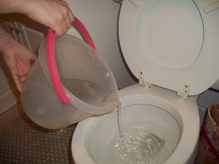Bucket of hot water