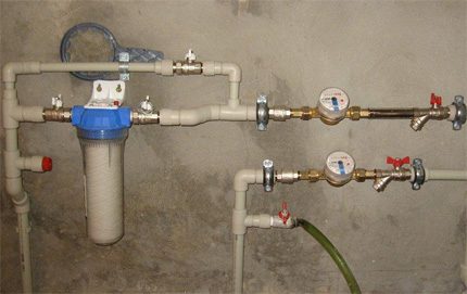 Unidad de medición de agua del sistema de suministro de agua.