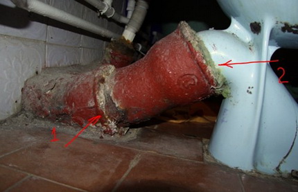 Leaking due to depressurization of the toilet joint