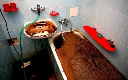 Completely clogged sewer
