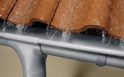 Sloping roof gutter