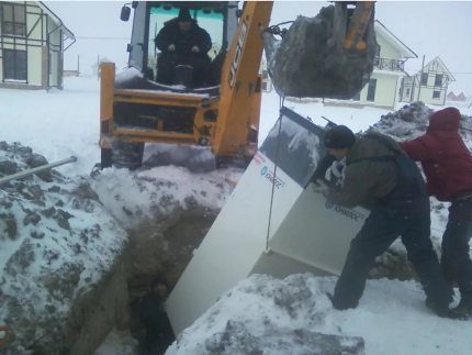 Installation of a septic tank in winter