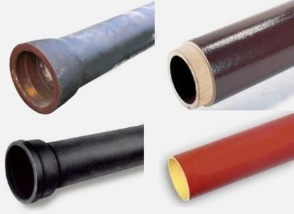 Types of cast iron pipes