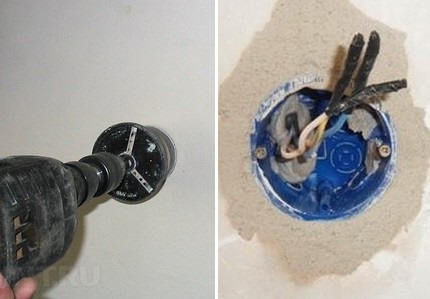 Installing a socket in a niche